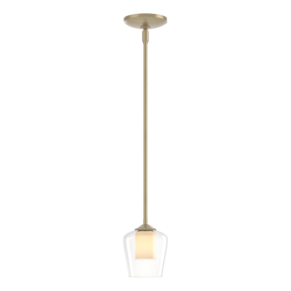 Hubbardton Forge Simple Mini Pendant Light, Handcrafted with Curved Glass, Adjustable 8.7" to 53.7" Höhe