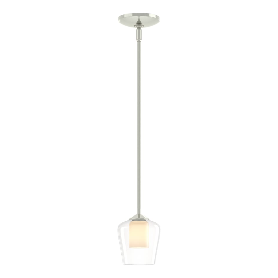 Hubbardton Forge Simple Mini Pendant Light, Handcrafted with Curved Glass, Adjustable 8.7" to 53.7" Höhe