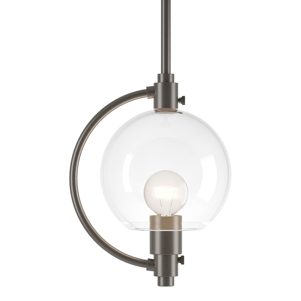 Hubbardton Forge Pluto Mini Pendant Light - Dimmable, Steel Construction, Adjustable Height, UL Damp Rated