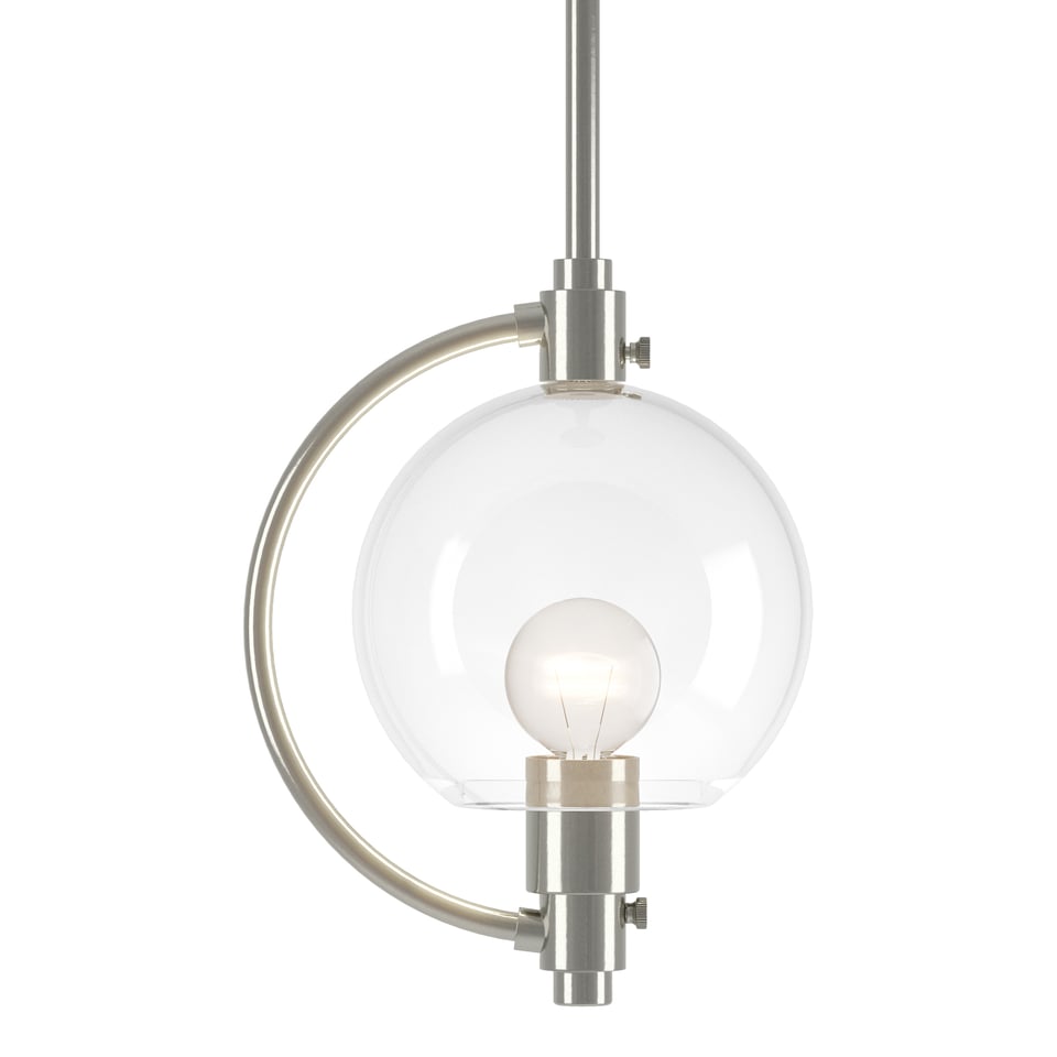 Hubbardton Forge Pluto Mini Pendant Light - Dimmable, Steel Construction, Adjustable Height, UL Damp Rated