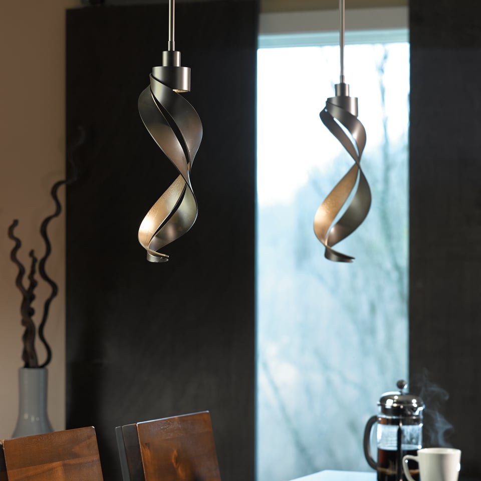 Folio Mini Pendant Light by Hubbardton Forge 188750 - Artisan Hand-Forged Steel, Dimmable, 50W