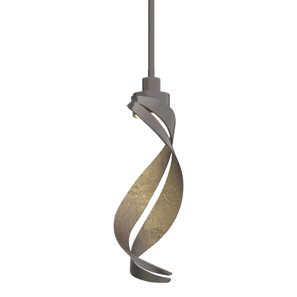 Folio Mini Pendant Light by Hubbardton Forge 188750 - Artisan Hand-Forged Steel, Dimmable, 50W