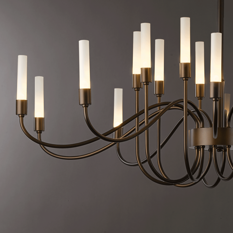 Lisse 20-Light Chandelier by Hubbardton Forge - Handcrafted Steel, Dimmer-Compatible, Multiple Finishes