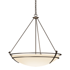 Hubbardton Forge Presidio Tryne 3-Light Large Scale Pendant with Opal Glass in Multiple Finishes