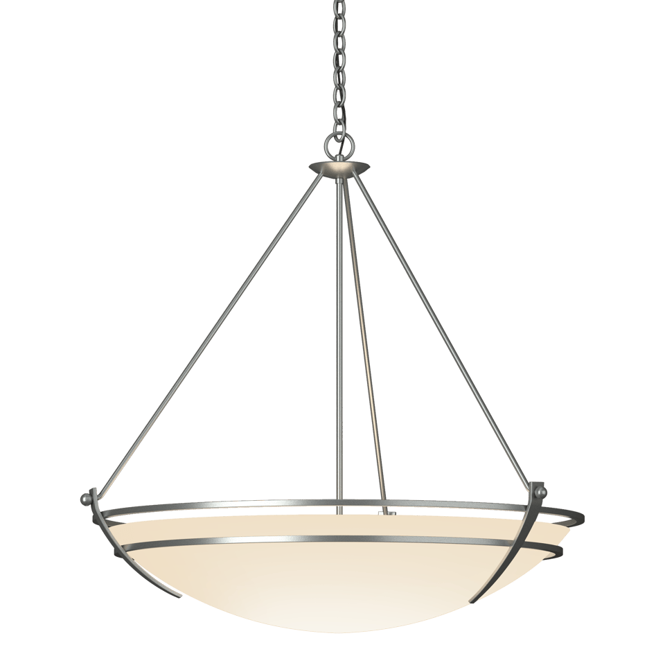 Hubbardton Forge Presidio Tryne 3-Light Large Scale Pendant with Opal Glass in Multiple Finishes