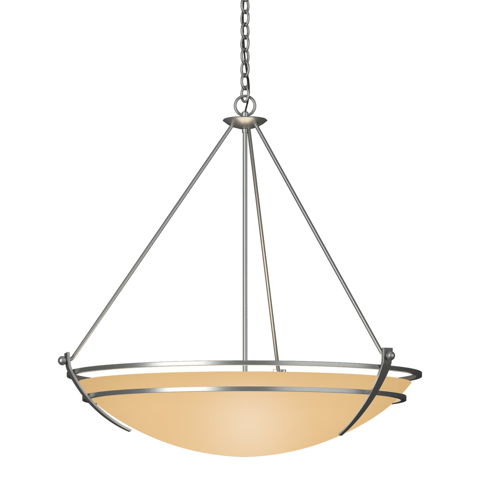 Hubbardton Forge Presidio Tryne 3-Light Large Scale Pendant with Opal Glass in Multiple Finishes