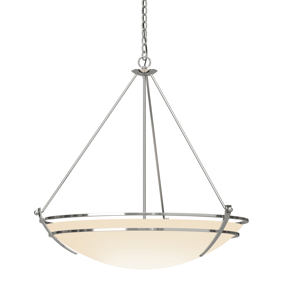 Hubbardton Forge Presidio Tryne 3-Light Large Scale Pendant with Opal Glass in Multiple Finishes