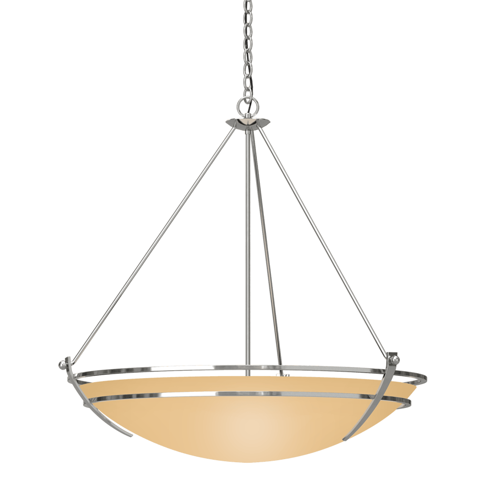 Hubbardton Forge Presidio Tryne 3-Light Large Scale Pendant with Opal Glass in Multiple Finishes