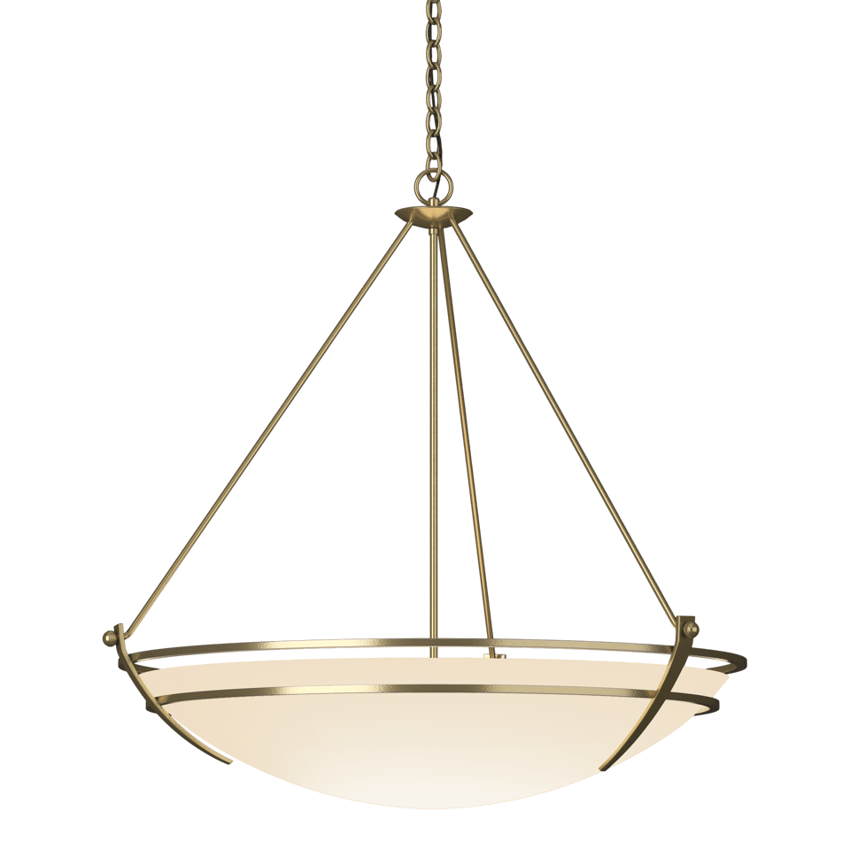 Hubbardton Forge Presidio Tryne 3-Light Large Scale Pendant with Opal Glass in Multiple Finishes