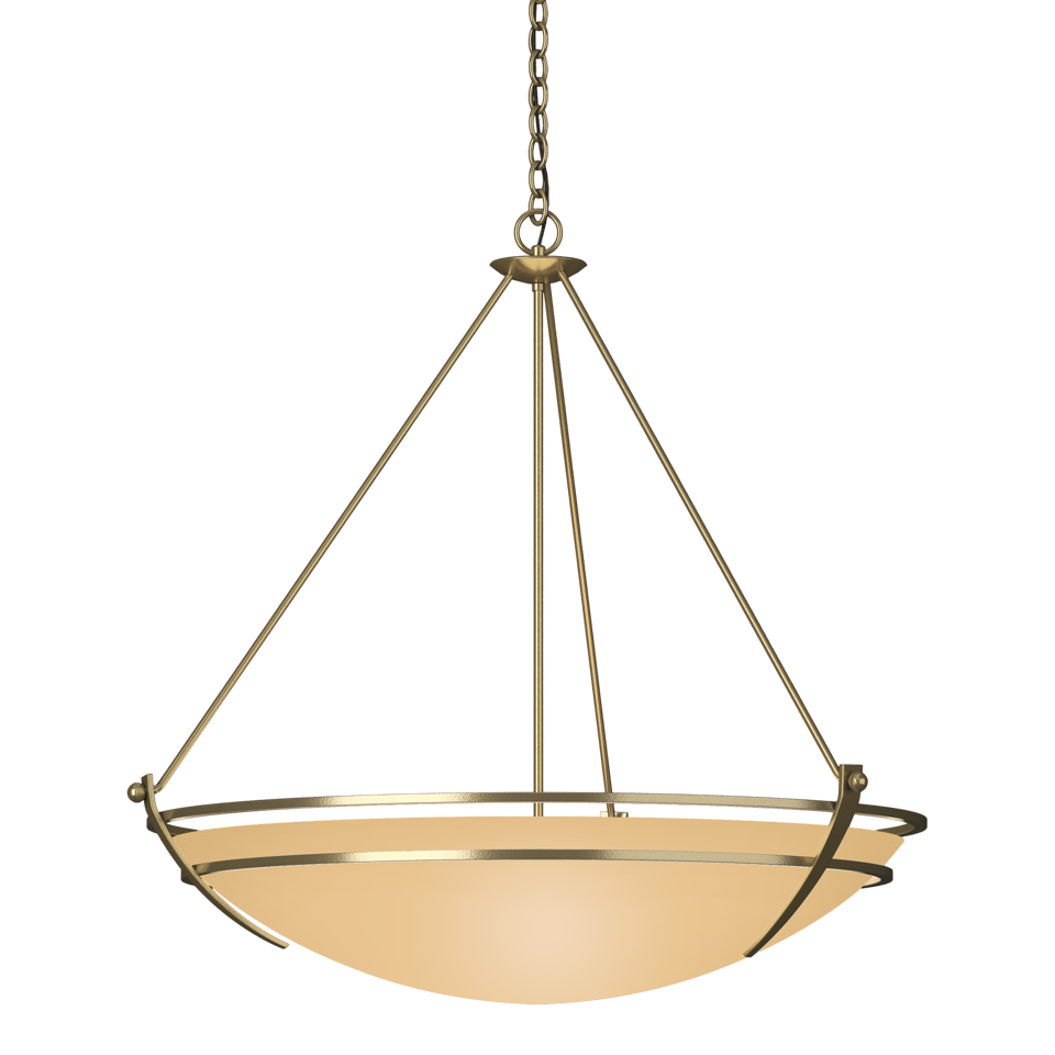 Hubbardton Forge Presidio Tryne 3-Light Large Scale Pendant with Opal Glass in Multiple Finishes