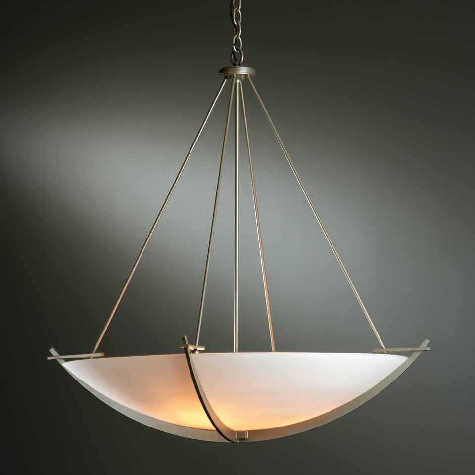 Hubbardton Forge Compass Large Scale Pendant Light - 34.2" Diameter, Handcrafted, 3-Bulb Design