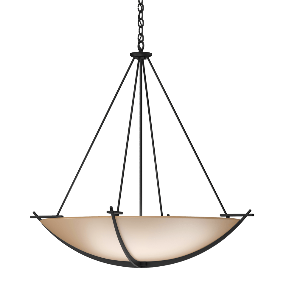 Hubbardton Forge Compass Large Scale Pendant Light - 34.2" Diameter, Handcrafted, 3-Bulb Design