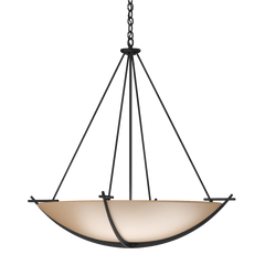 Hubbardton Forge Compass Large Scale Pendant Light - 34.2" Diameter, Handcrafted, 3-Bulb Design