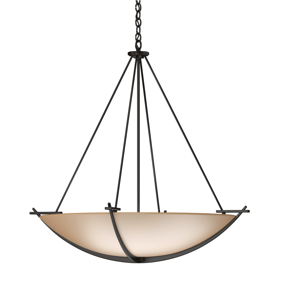 Hubbardton Forge Compass Large Scale Pendant Light - 34.2" Diameter, Handcrafted, 3-Bulb Design