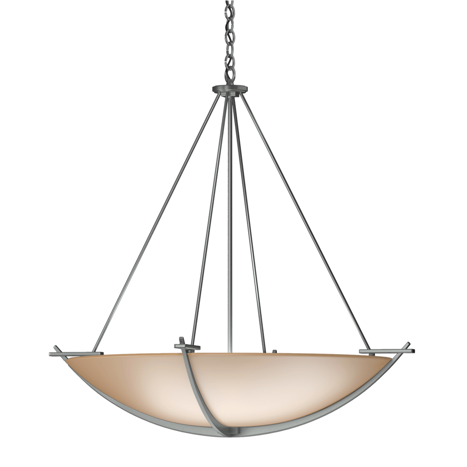 Hubbardton Forge Compass Large Scale Pendant Light - 34.2" Diameter, Handcrafted, 3-Bulb Design