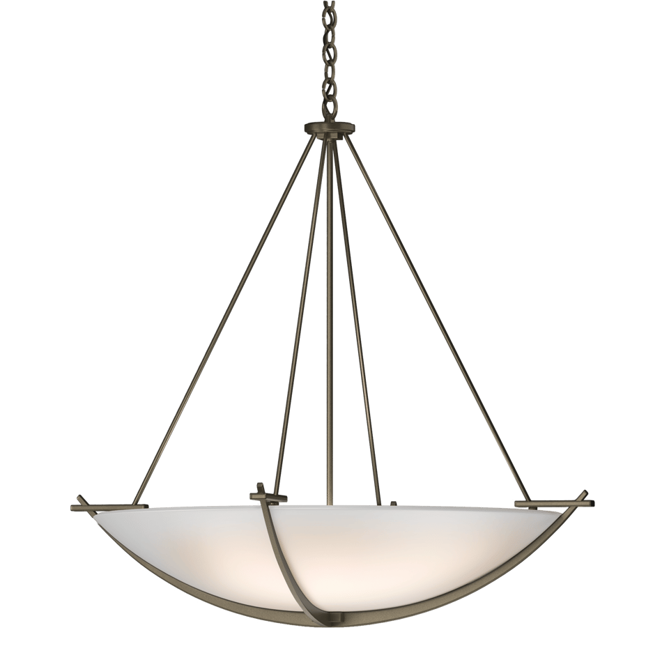 Hubbardton Forge Compass Large Scale Pendant Light - 34.2" Diameter, Handcrafted, 3-Bulb Design