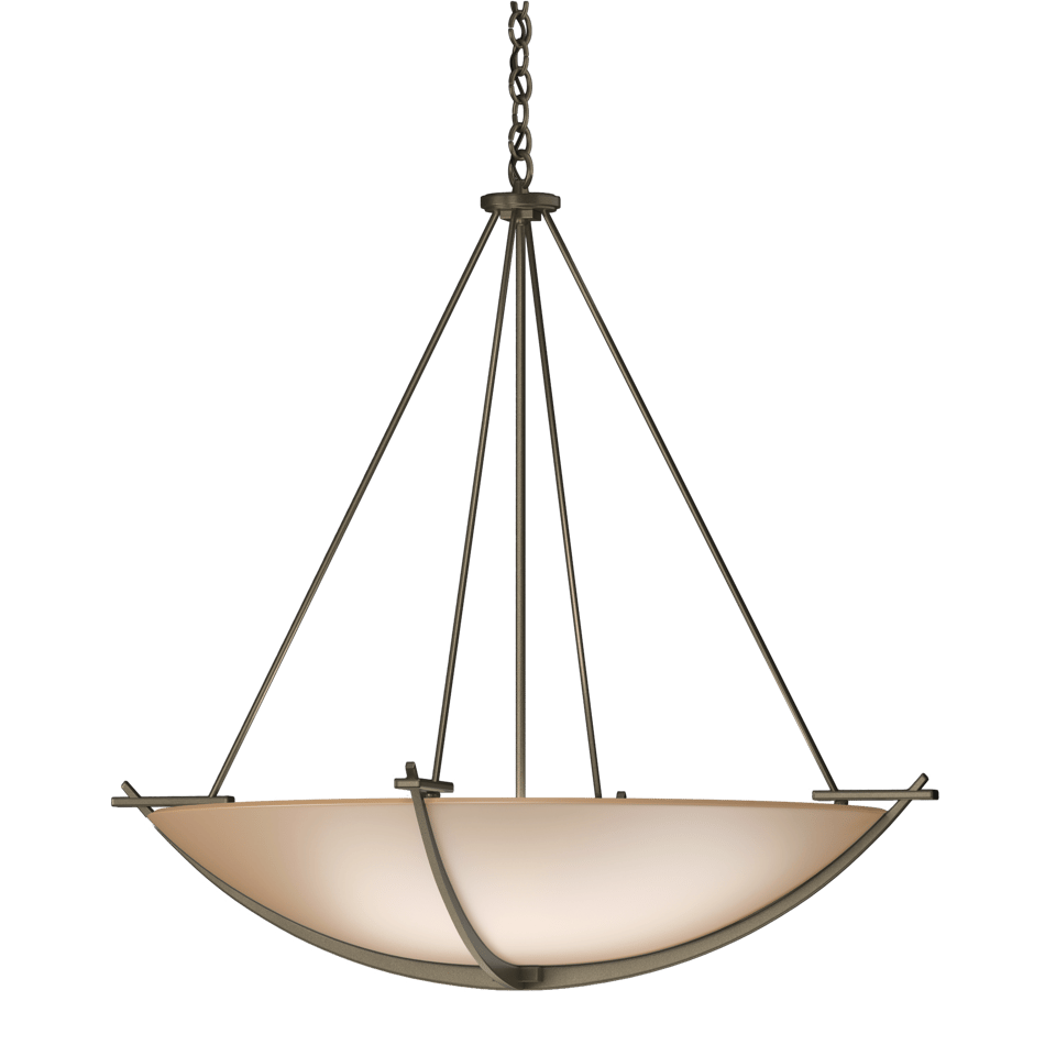 Hubbardton Forge Compass Large Scale Pendant Light - 34.2" Diameter, Handcrafted, 3-Bulb Design