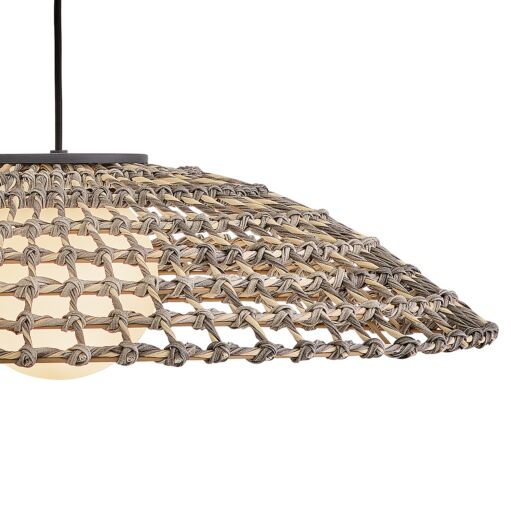 Arlen Large Outdoor Hanging Pendant Light by Hinkley Lighting - Black Rattan 8.25"H x 30"W