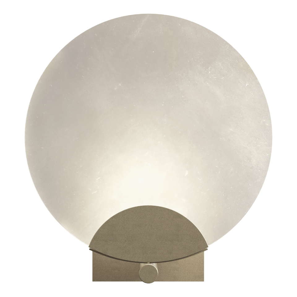 Callisto 1-Light Sconce by Hubbardton Forge, Dimmable, UL Damp Rated, Alabaster Stone, Various Finishes