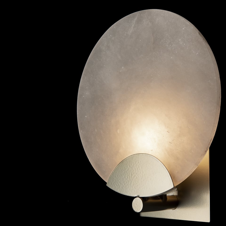 Callisto 1-Light Sconce by Hubbardton Forge, Dimmable, UL Damp Rated, Alabaster Stone, Various Finishes