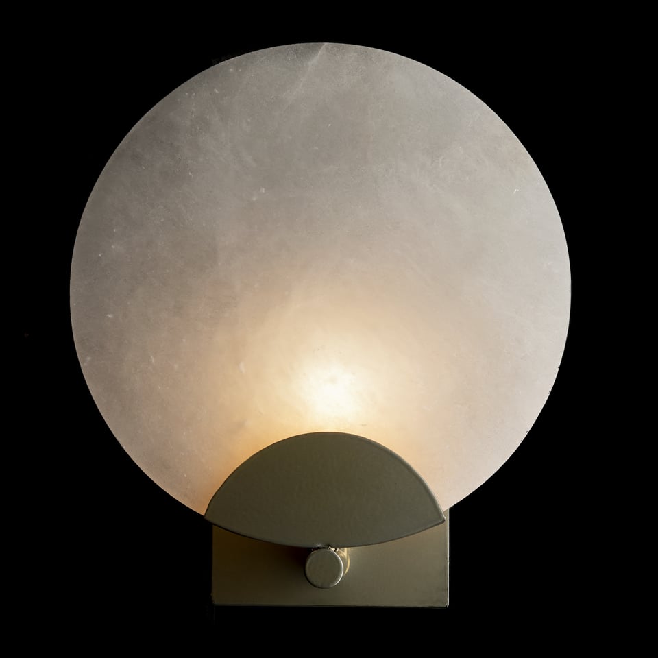 Callisto 1-Light Sconce by Hubbardton Forge, Dimmable, UL Damp Rated, Alabaster Stone, Various Finishes