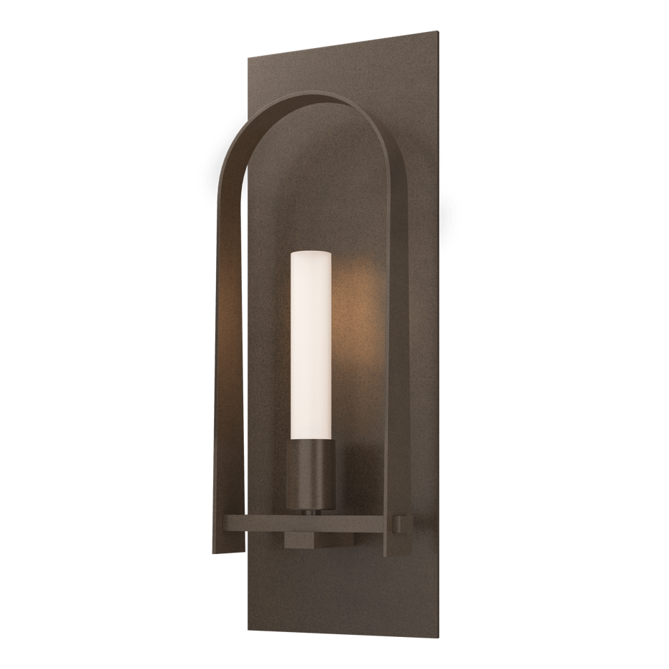 Hubbardton Forge Triomphe 1-Light Wall Sconce With Dimmable Functionality, 14.8" High, Frosted Glass Shade