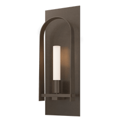 Hubbardton Forge Triomphe 1-Light Wall Sconce With Dimmable Functionality, 14.8" High, Frosted Glass Shade