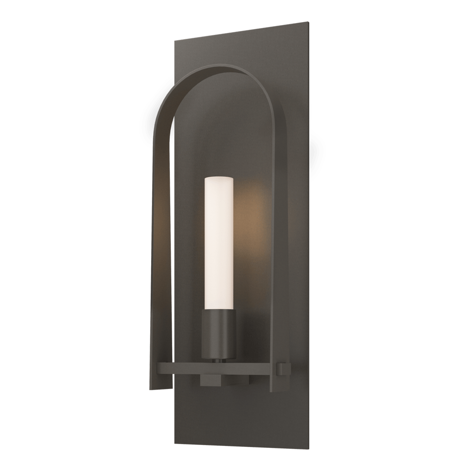 Hubbardton Forge Triomphe 1-Light Wall Sconce With Dimmable Functionality, 14.8" High, Frosted Glass Shade