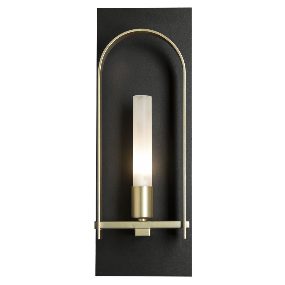 Hubbardton Forge Triomphe 1-Light Wall Sconce With Dimmable Functionality, 14.8" High, Frosted Glass Shade