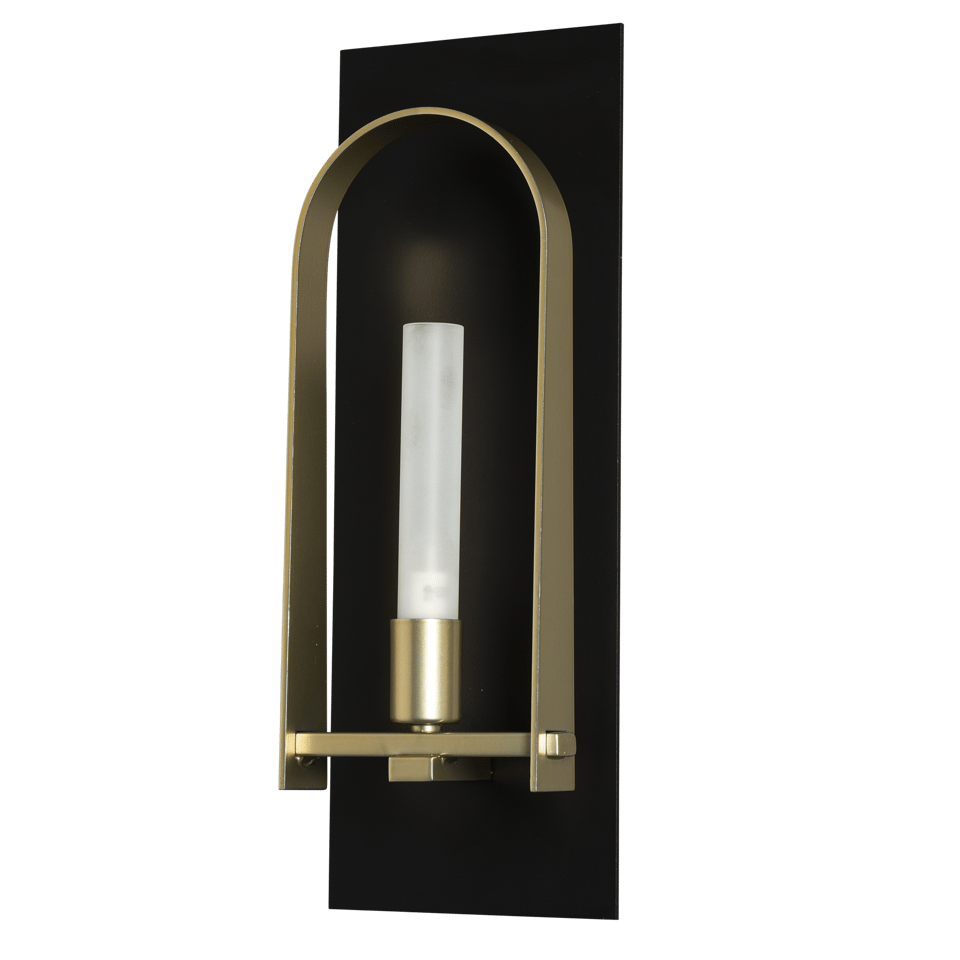 Hubbardton Forge Triomphe 1-Light Wall Sconce With Dimmable Functionality, 14.8" High, Frosted Glass Shade