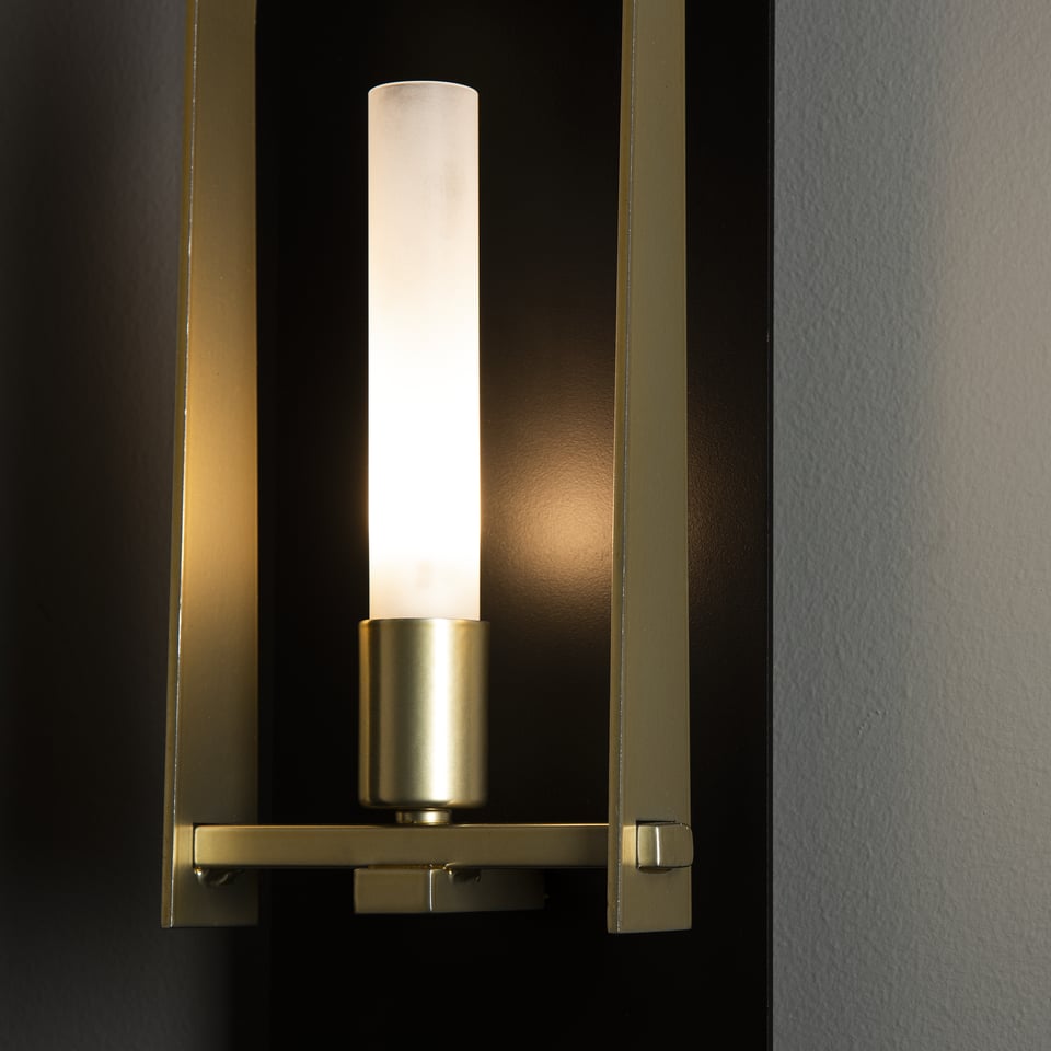 Hubbardton Forge Triomphe 1-Light Wall Sconce With Dimmable Functionality, 14.8" High, Frosted Glass Shade