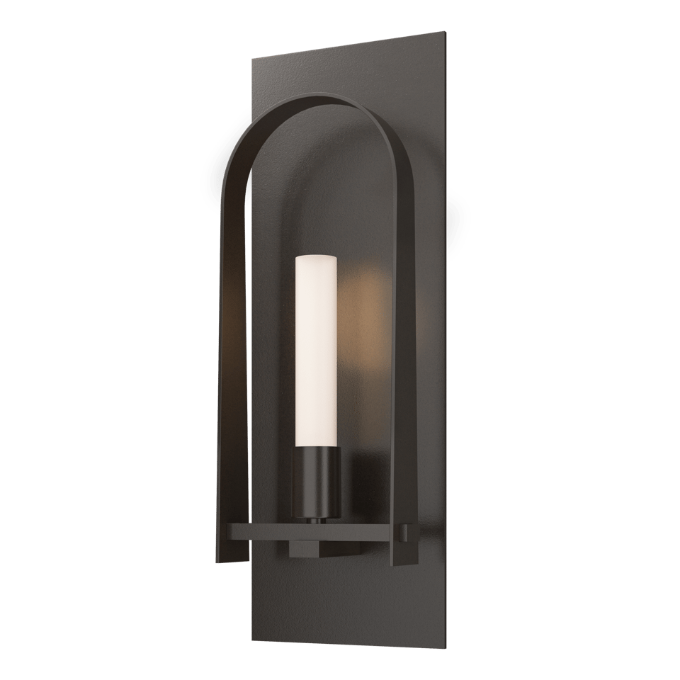 Hubbardton Forge Triomphe 1-Light Wall Sconce With Dimmable Functionality, 14.8" High, Frosted Glass Shade