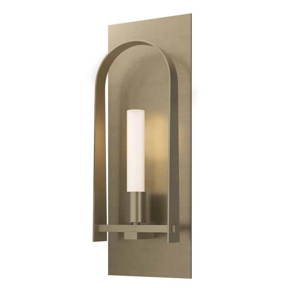 Hubbardton Forge Triomphe 1-Light Wall Sconce With Dimmable Functionality, 14.8" High, Frosted Glass Shade