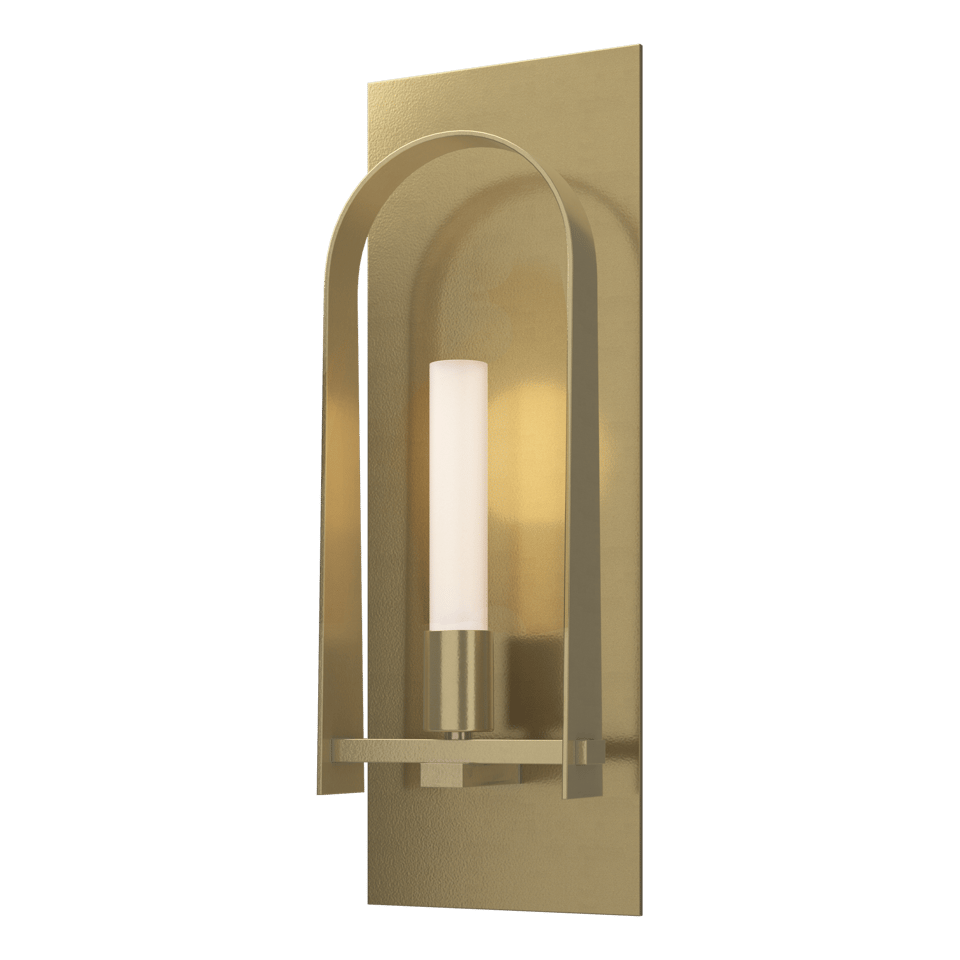 Hubbardton Forge Triomphe 1-Light Wall Sconce With Dimmable Functionality, 14.8" High, Frosted Glass Shade