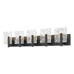 Hubbardton Forge Arc 5-Light Bath Sconce with Convex Glass Panels and Customizable Finish Options