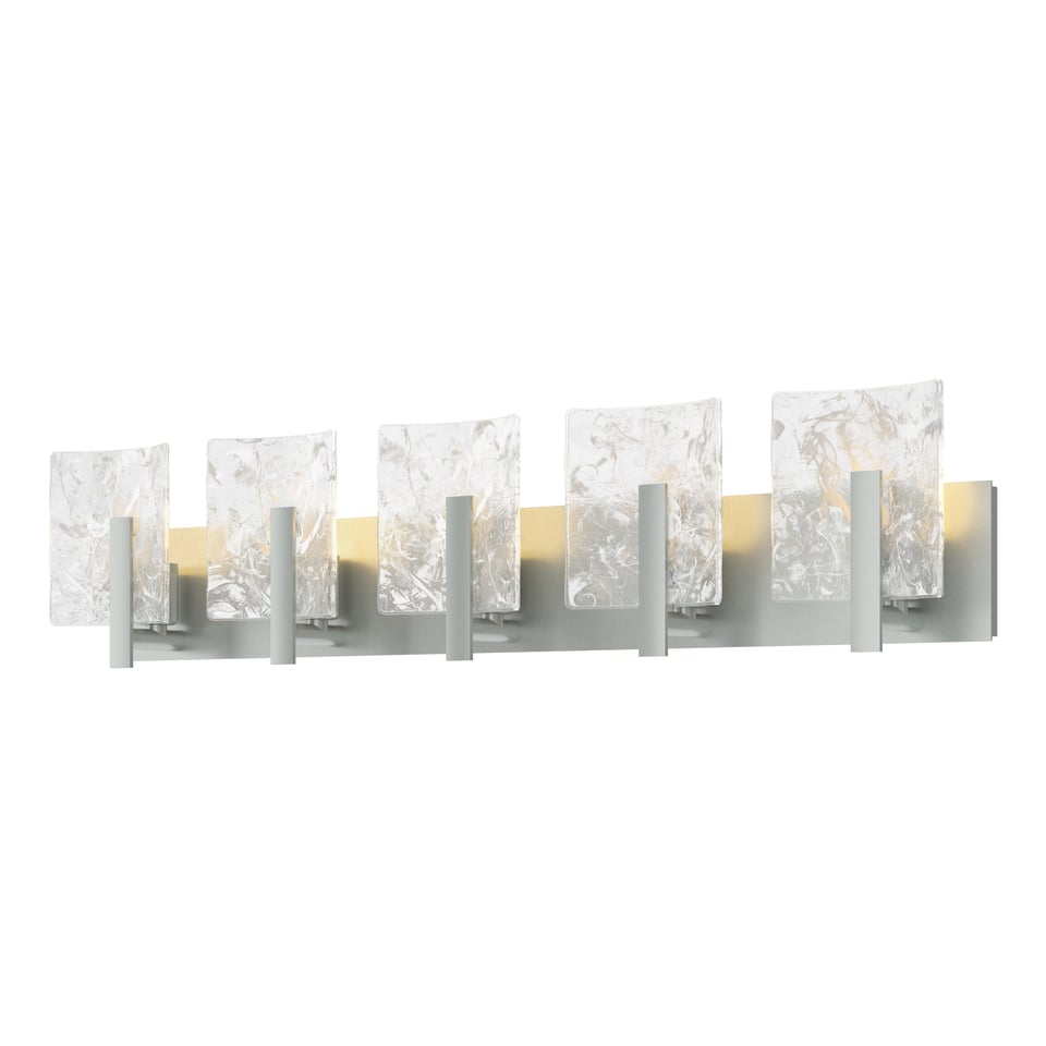 Hubbardton Forge Arc 5-Light Bath Sconce with Convex Glass Panels and Customizable Finish Options