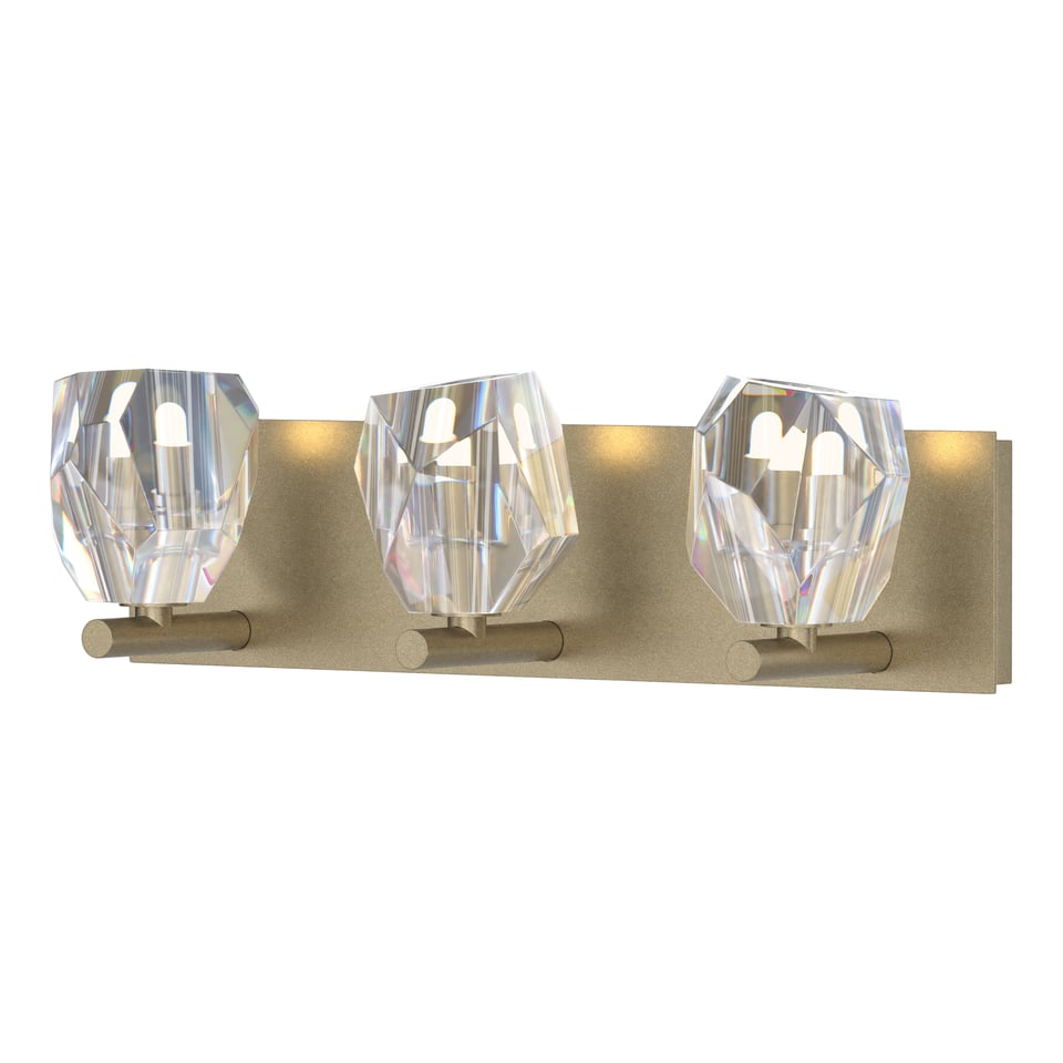 Gatsby 3-Light Bath Sconce With Dimmable Functionality & Hand-Cut Crystals by Hubbardton Forge