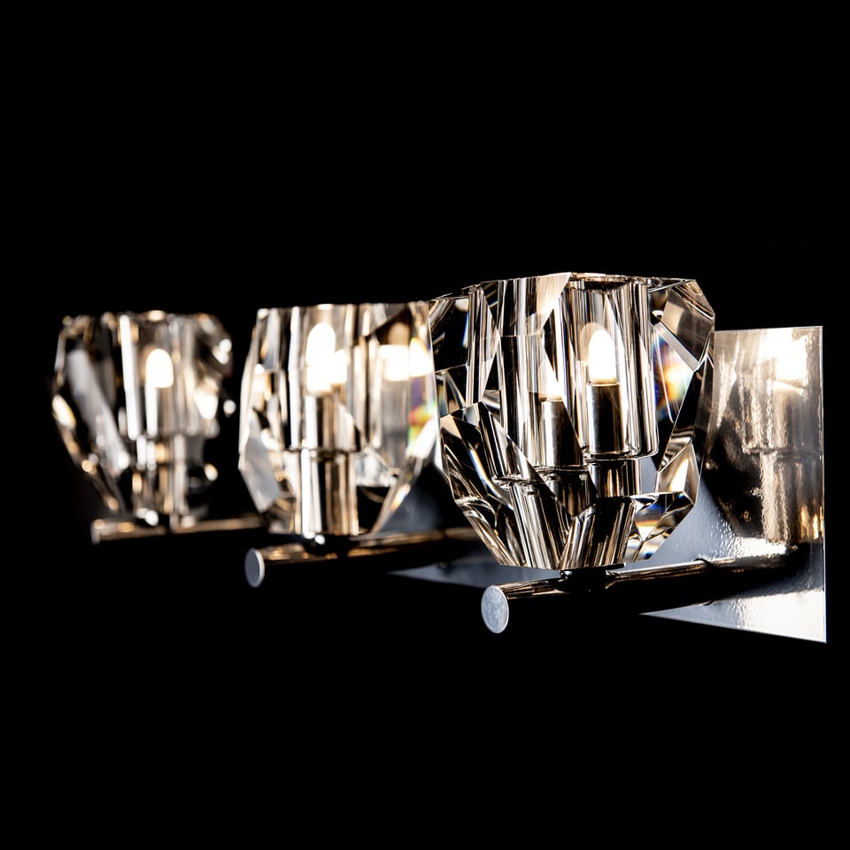 Gatsby 3-Light Bath Sconce With Dimmable Functionality & Hand-Cut Crystals by Hubbardton Forge