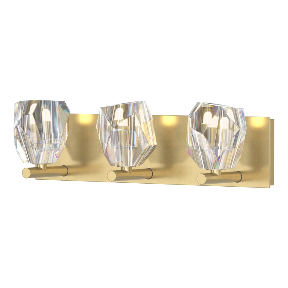 Gatsby 3-Light Bath Sconce With Dimmable Functionality & Hand-Cut Crystals by Hubbardton Forge