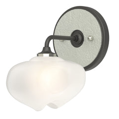 Ume 1-Light Curved Arm Bath Sconce by Hubbardton Forge - Dimmable Frosted Glass, UL Damp Rated