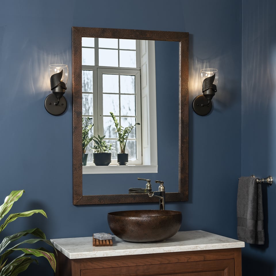 Lapas 1-Light Bath Sconce With Adjustable Up-Light/Down-Light, Leaf Accents, Dimmable Options