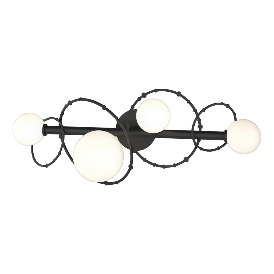 Olympus 4-Light Bath Sconce by Hubbardton Forge - Dimmable Opal Glass & Unique Metal Design