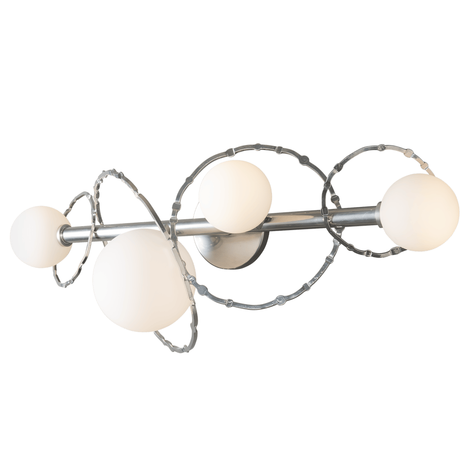 Olympus 4-Light Bath Sconce by Hubbardton Forge - Dimmable Opal Glass & Unique Metal Design