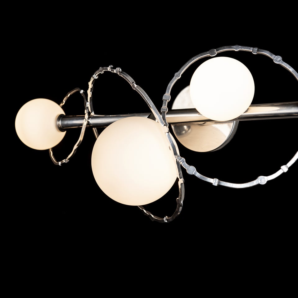 Olympus 4-Light Bath Sconce by Hubbardton Forge - Dimmable Opal Glass & Unique Metal Design