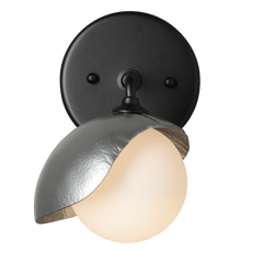 Brooklyn 1-Light Bath Sconce with Opal Glass Shade by Hubbardton Forge - Dimmable, Artisan Crafted, UL Damp Rated