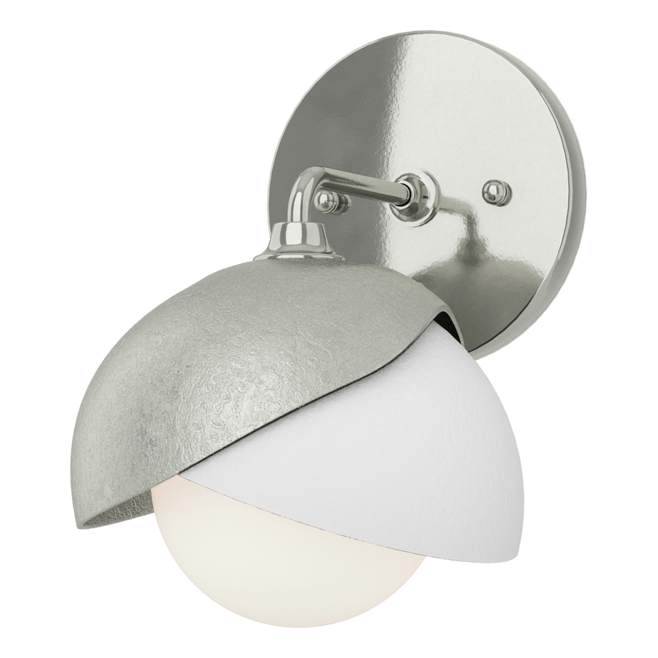 Brooklyn 1-Light Double Shade Bath Sconce By Hubbardton Forge - Dimmable, Handcrafted Quality, Multiple Finishes