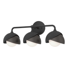 Brooklyn 3-Light Double Shade Bath Sconce - Elegant Design with Opal Glass Shades, UL Damp Rated