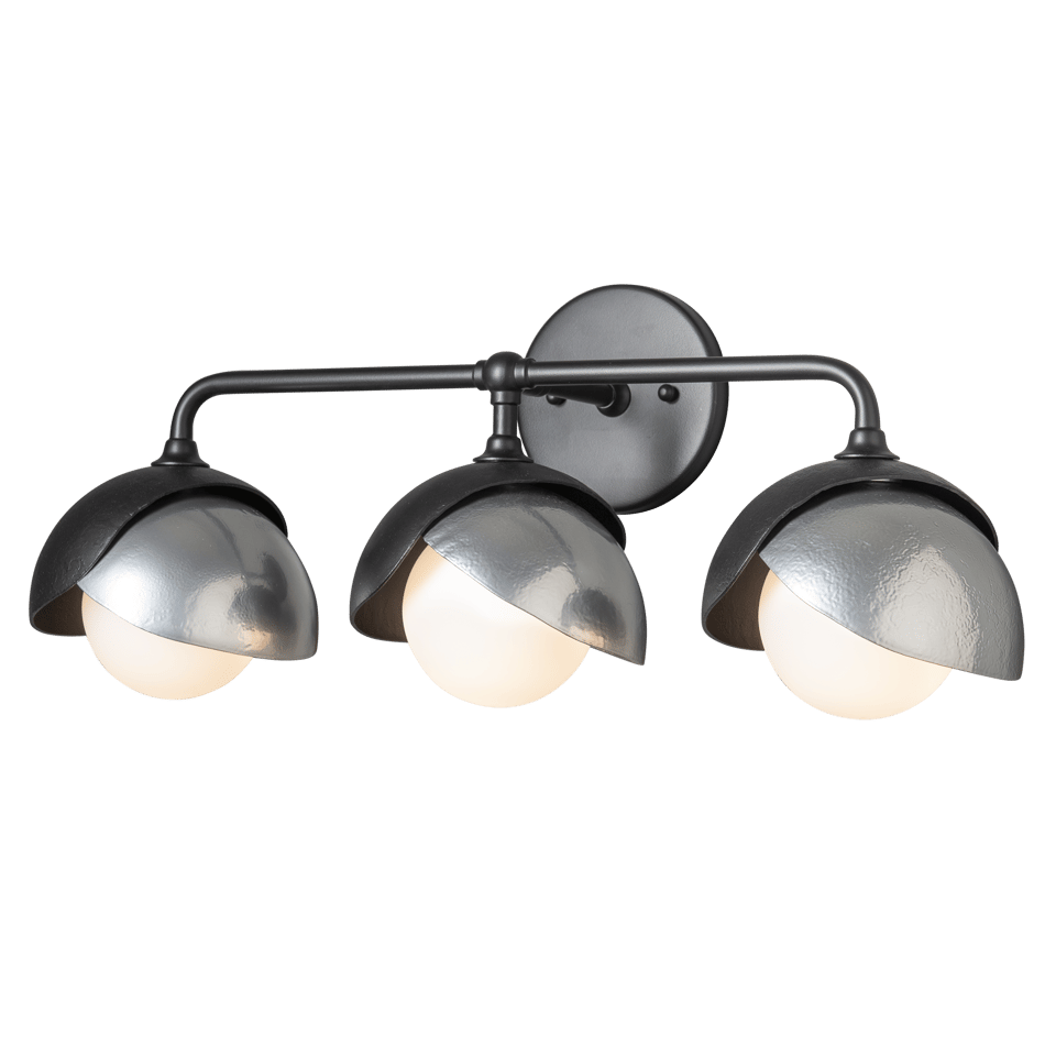 Brooklyn 3-Light Double Shade Bath Sconce - Elegant Design with Opal Glass Shades, UL Damp Rated