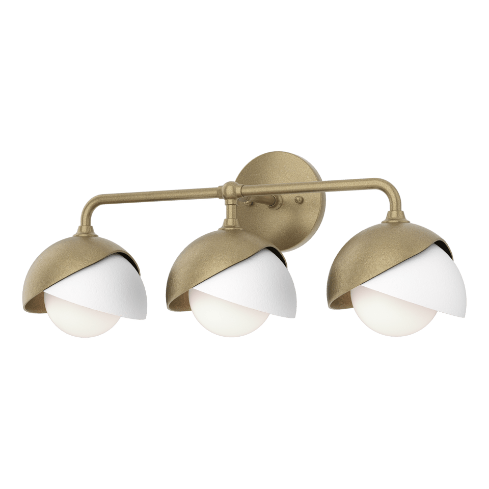 Brooklyn 3-Light Double Shade Bath Sconce - Elegant Design with Opal Glass Shades, UL Damp Rated