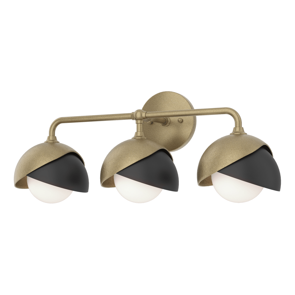 Brooklyn 3-Light Double Shade Bath Sconce - Elegant Design with Opal Glass Shades, UL Damp Rated